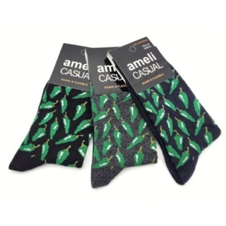 Calcetines de mujer con dibujos atrevidos y originales, con dibujos de pimientos de padrón - Imagen 1